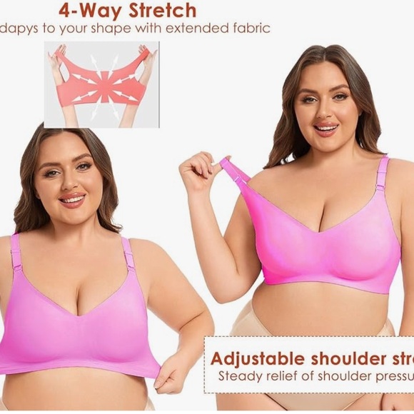 Seamless Pink Convertible T-Shirt Bra with Criss-Cross Detail - Picture 5 of 6